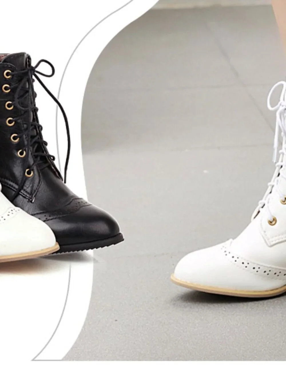 Lace Up Chunky Heel Ankle Boots Side Zip Short Booties